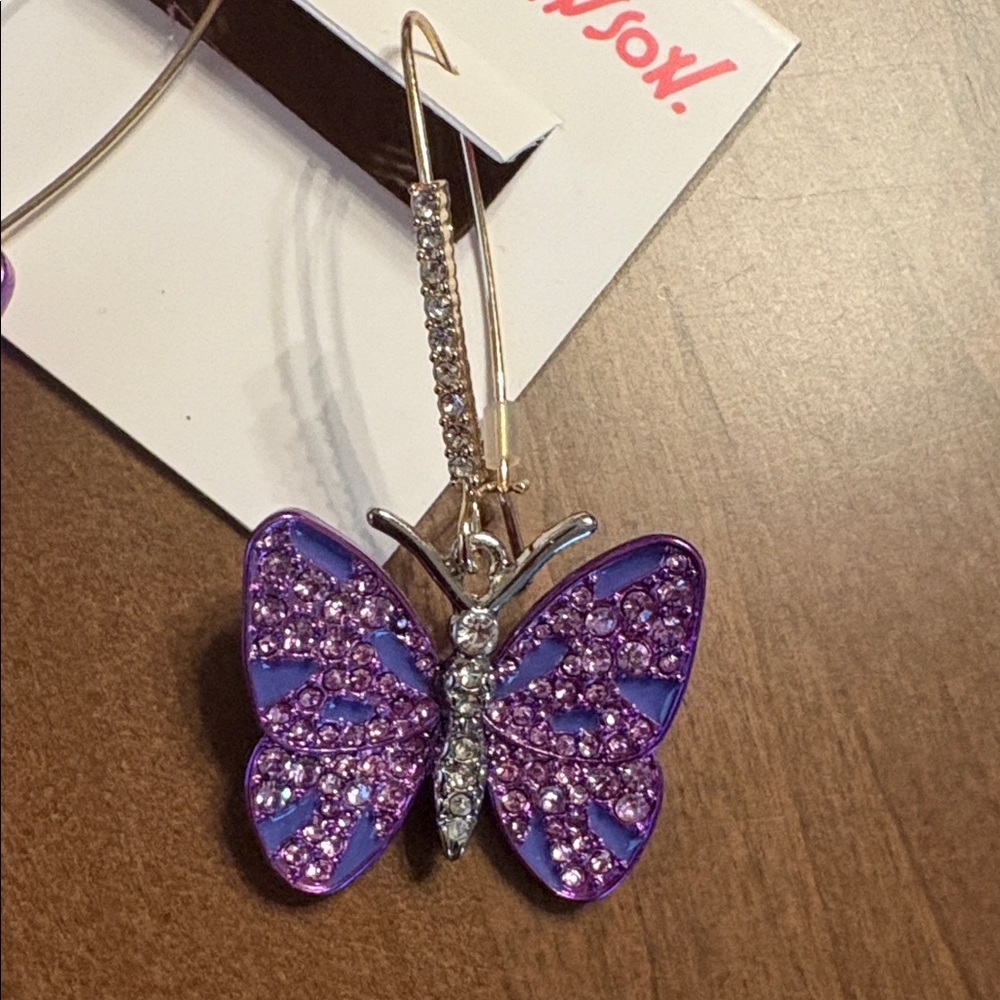 Betsey Johnson Purple Earrings - Price Now FIRM - Picture 4 of 12